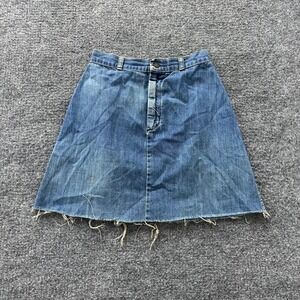 Gap Denim Skirt Womens Size 26 Blue Raw Hem A-Line Mini Frayed Casual Vintage